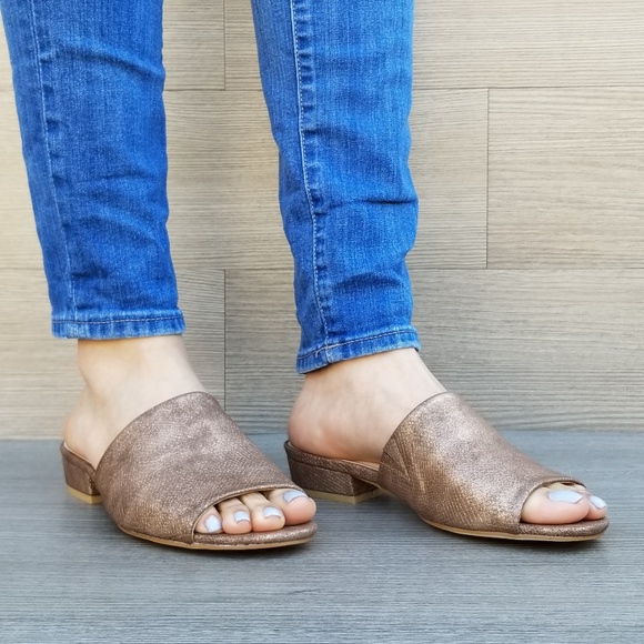 Flat Slip On Loafer Metallic Copper Sandal-C - Picture 8 of 8